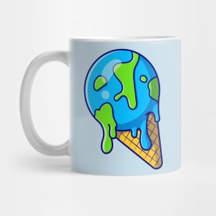 Ice Cream Earth Drip Melted Cartoon Mug